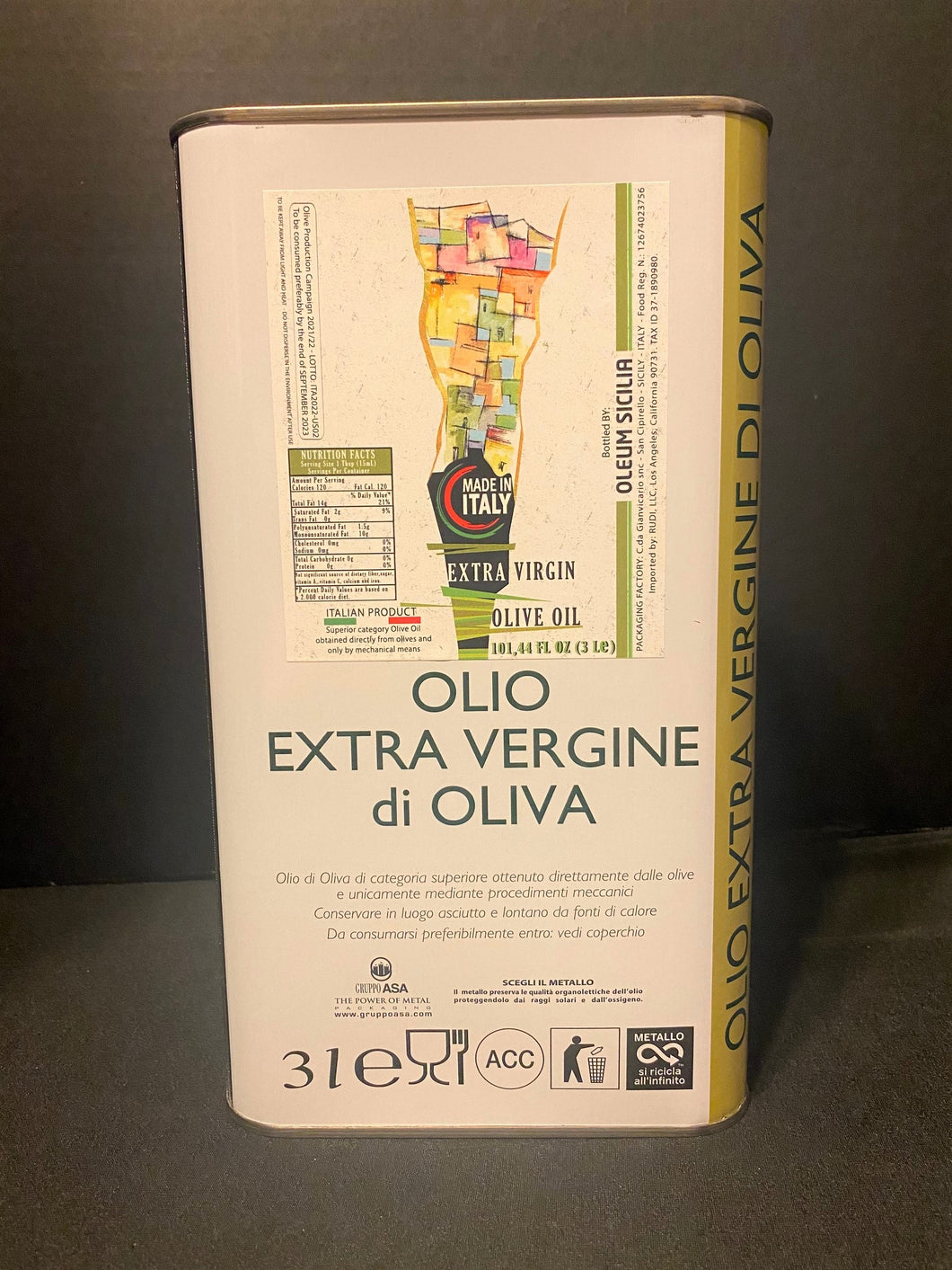 OLEUM Extra Virgin Olive Oil (TIN CANS)